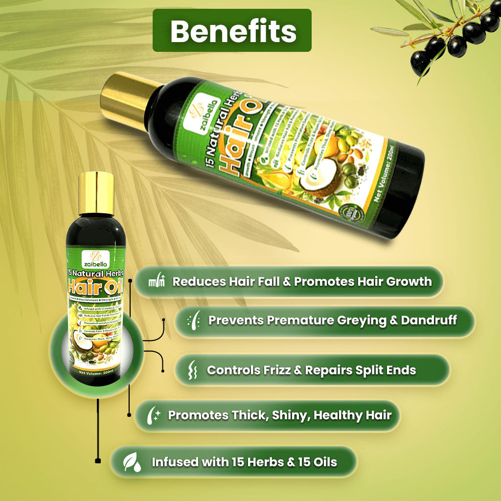 Zaibella 15 Natural Herbs Hair Oil